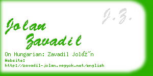 jolan zavadil business card